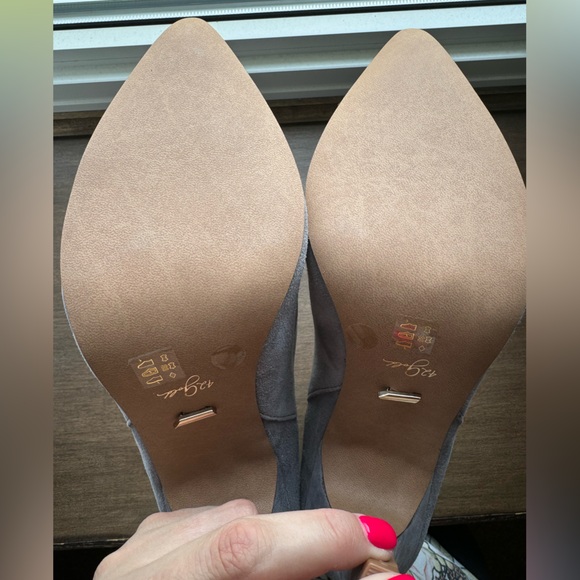 Grey Studded Suede Boots - Picture 3 of 6